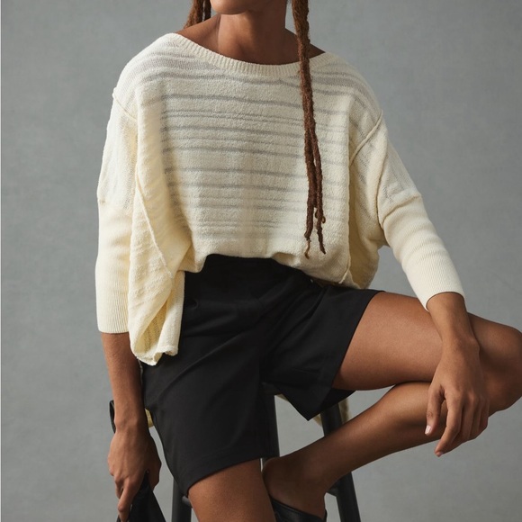 Pilcro by Anthropologie oversized sweater tunic in ivory - Picture 1 of 15